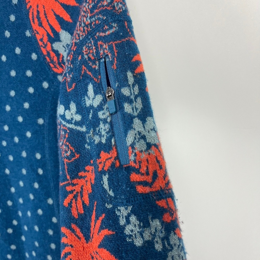 Title Nine Merino Wool Blend Floral Dot Print Quarter Zip Pullover XS Base Layer - Picture 3 of 9